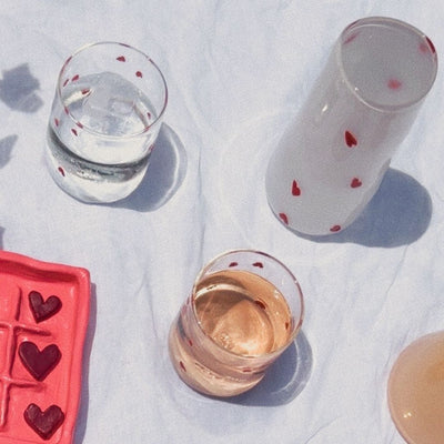 Hearts glass tumbler - Modeletto Store