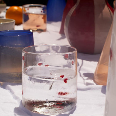 Hearts glass tumbler - Modeletto Store