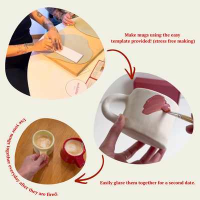 Date-night ceramic pottery kit BUNDLE