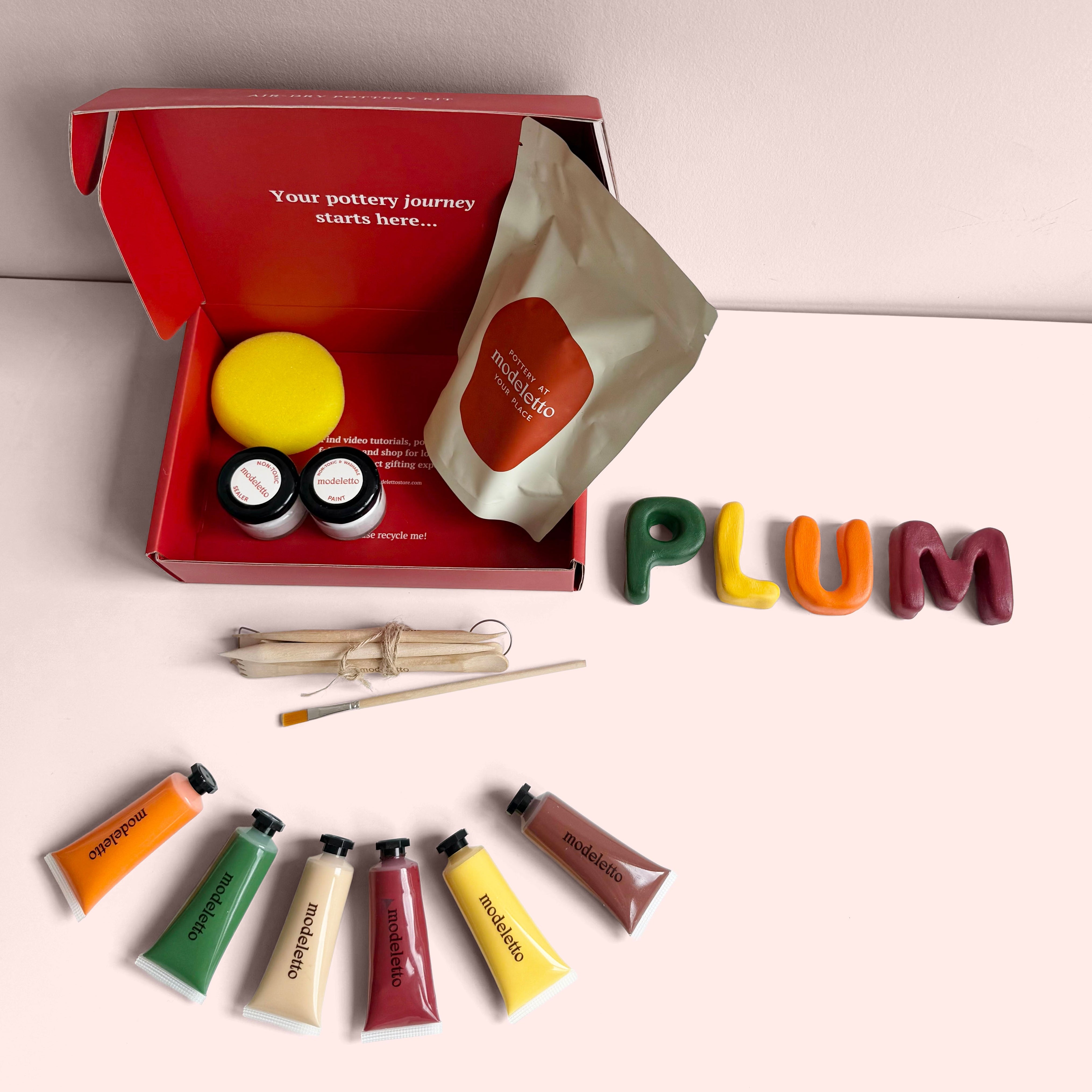 Nursery room letters air-dry pottery kit