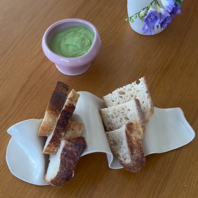 Bread & dip ceramic platter