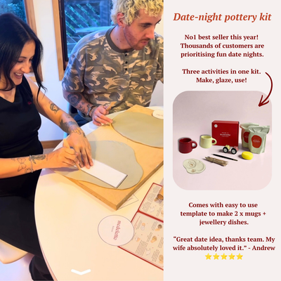 Date-night ceramic pottery kit BUNDLE